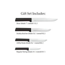 Rada Meal Prep Kitchen Knives 4pc USA made L/R hands, Slicer, Paring, Utility +