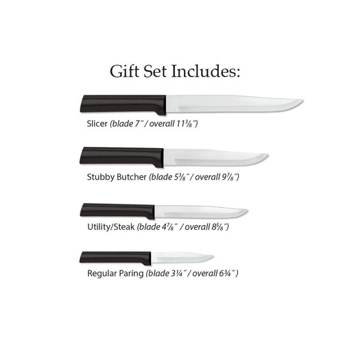Rada Cutlery G204 Kitchen Knife Set 4pc USA made L/R hand, Slicer, Paring, + - Picture 2 of 7