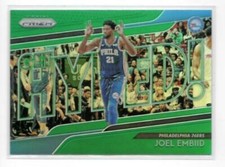 2018-19 Panini Prizm Green Get Hyped! Joel Embiid #5 Basketball DNA Games
