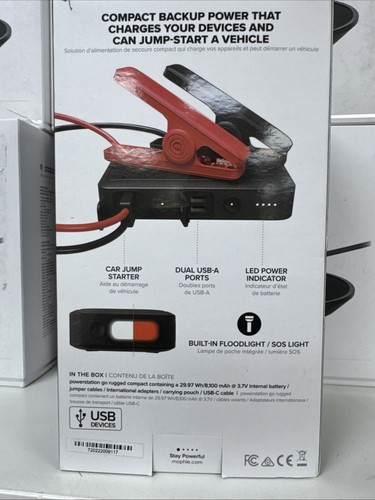 Mophie Powerstation Go Rugged Powerbank Car Jump Starter 2 Ports & Floodlight - Picture 3 of 4
