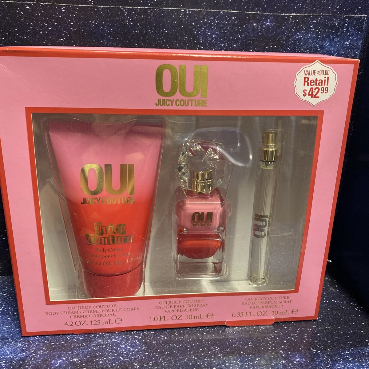 Juicy Couture OUI Fragrance 3 Piece Gift Set Eau De Parfum +