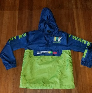 vintage plaid jacket windbreaker hoodie blue green 1990s