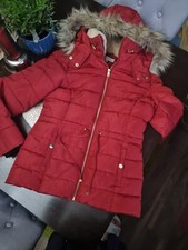 Womens Girls Red Nutmeg Coat Jacket Size S