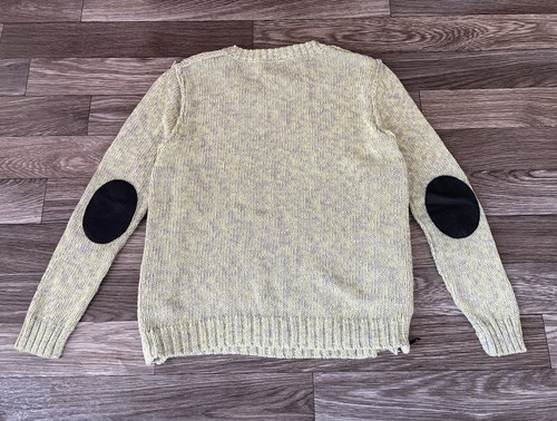 Autumn Cashmere Kids Knit Sweater Size 8 Sheepskin Elbow Patches Side Zip - Picture 3 of 11