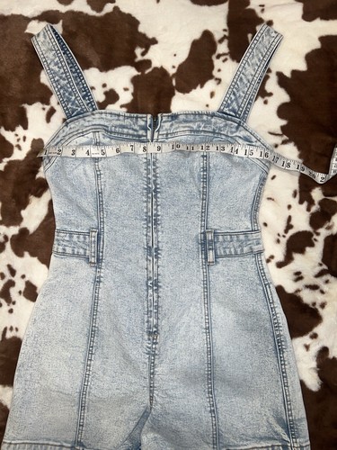 ❤️🔥NEW!Free People We The Free CRVY Lady Of The Hour Denim Romper Sz27 - Picture 8 of 21