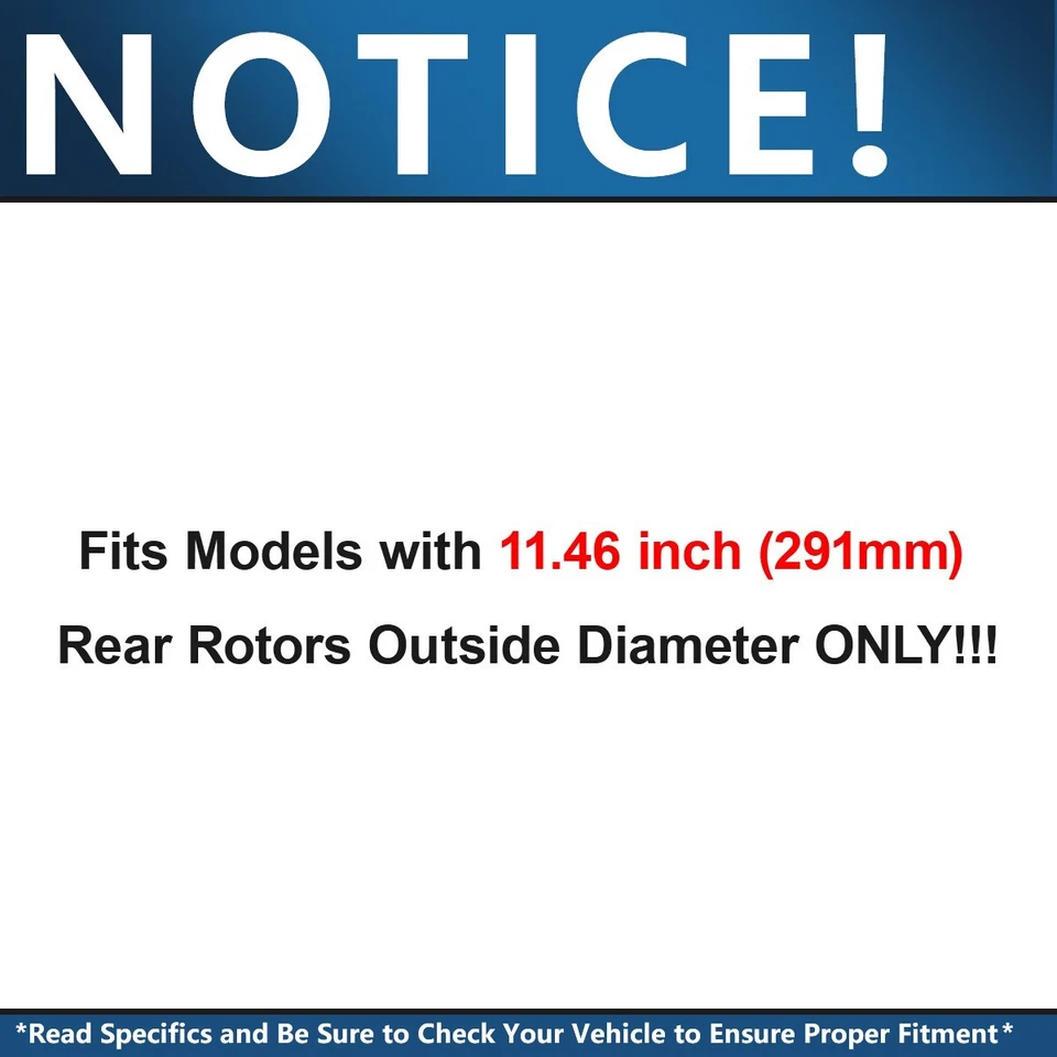 Pastillas de freno cerámicas de rotor trasero perforado 291 mm para Nissan Altima Máxima Sentra Juke Foto 3 de 4