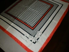 NEW RARE Vintage Christian Dior cd Logo Scarf Silk 30"x30"  Red Black White