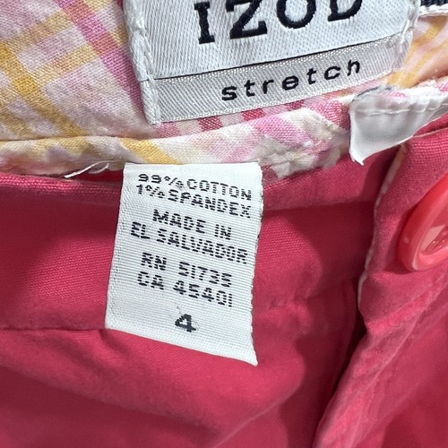 Izod Stretch Fuchsia Pink Crop Capri Pants Size 4 Beach Coastal Summer Preppy - Picture 7 of 7