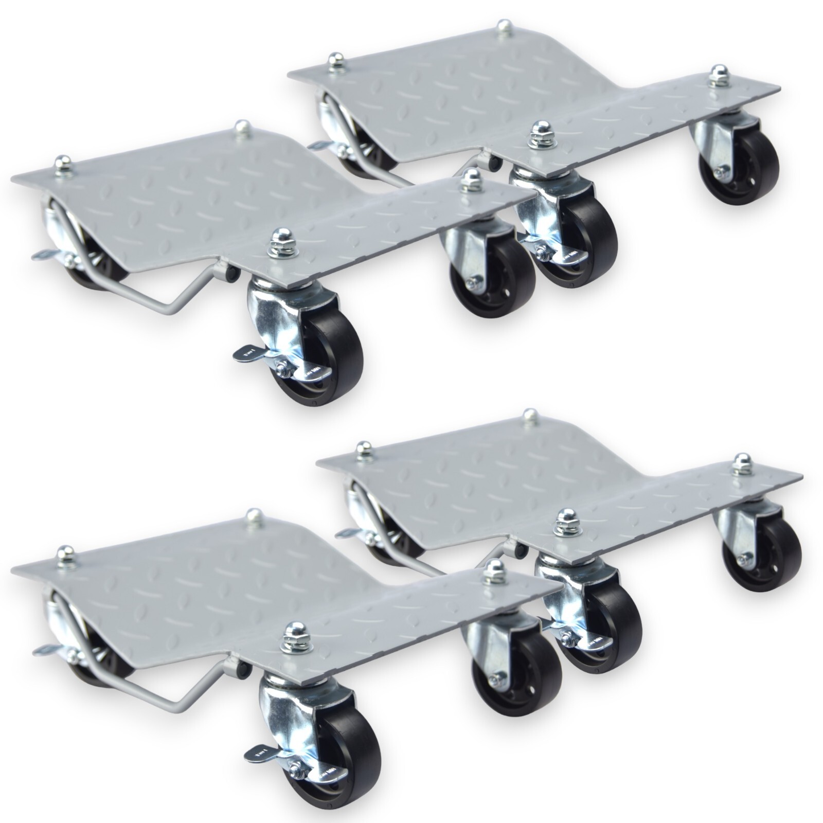 KIT 4 PEZZI CARRELLI SPOSTA AUTO MOTO POSIZIONATORI PARCHEGGIO VEICOLO 680KG