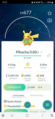 Pikachu ( Green Fruit Shirt ) Pokemon Tr@de Go