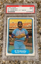 1982 Fleer #438 Al Hrabosky ERROR PSA Mint 9 Atlanta Braves St Louis Cardinals