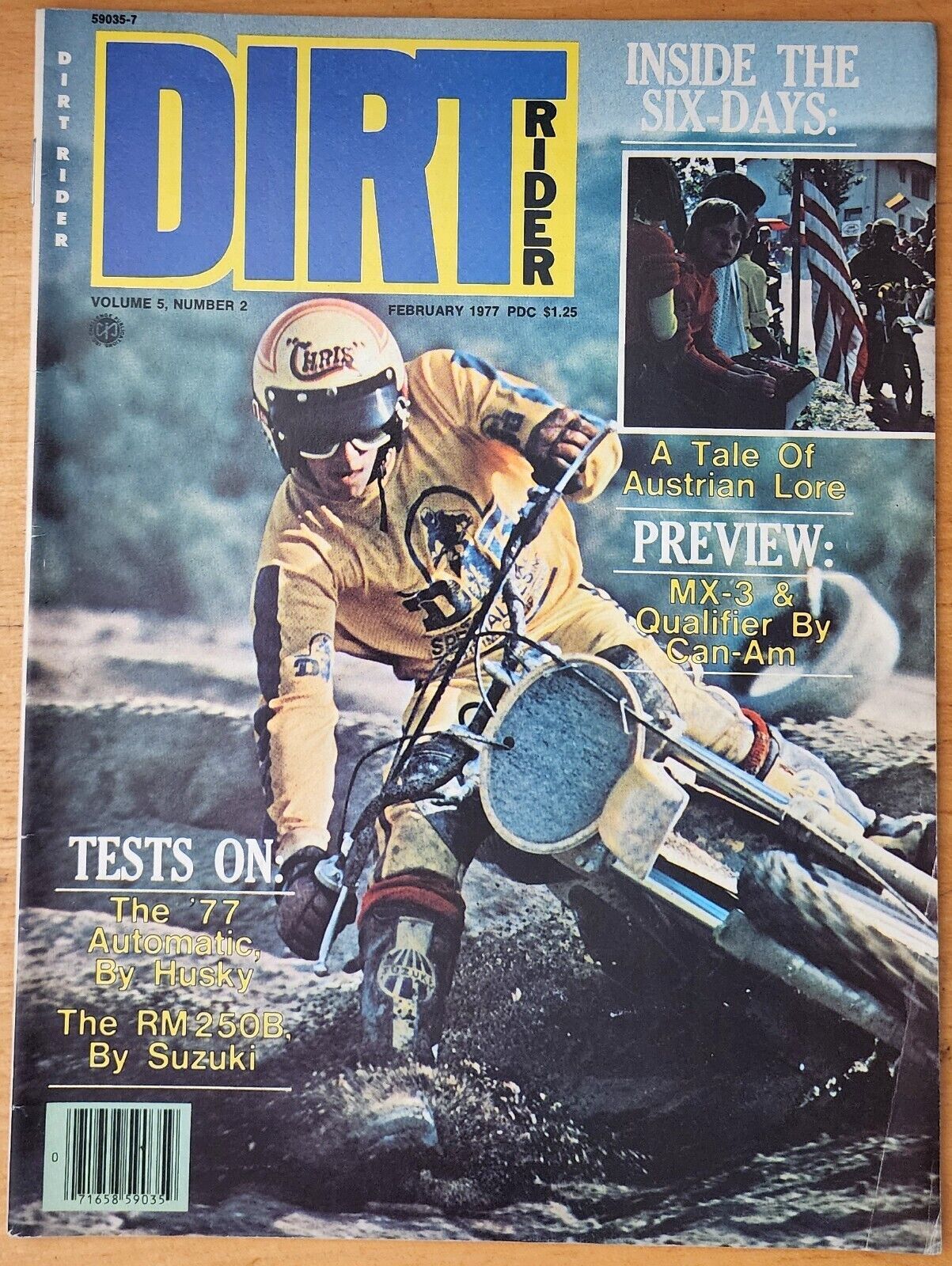 Dirt Rider Magazine February 1977 Vintage Motocross Suzuki 250B Husky
