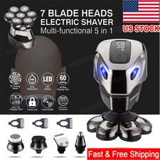 7D 5-in-1 Shaver Cordless Hair Trimmer Bald Head Razor Electric For Men Wet Dry