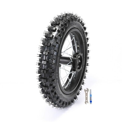 12mm Rear 80/100-12 3.00-12 Wheel Tire Rim Pit Bike Taotao SSR125 SDG CRF70 XR70
