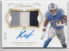 2018 Panini Flawless Rookie Patch Autographs #13 Kerryon Johnson 15/25