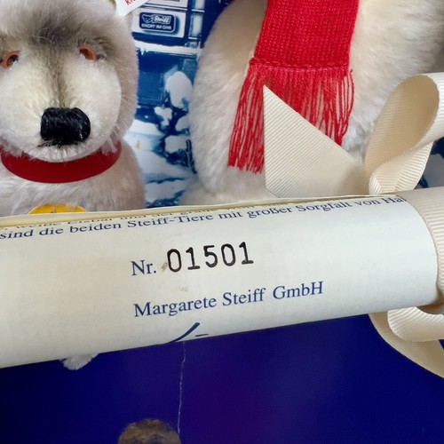 Vintage Steiff Polar Bear and Wolf Set Mohair Jointed Wolff Rare Ltd. Ed. W/COA - Picture 11 of 14