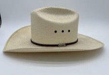 STETSON 4x Cowboy Straw Hat K Rodeo 703 Natural Size 7 Long Oval