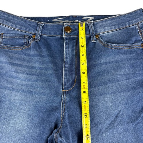 Pantalones de mezclilla para mujer Seven 7 16 azules tiro alto ajustados dojo 7s informales preppy - Imagen 10 de 15