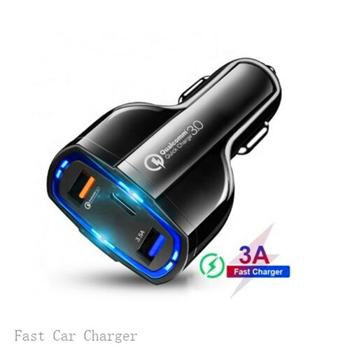 3 Port USB & Tpye C Fast Car Charger 3.1A USB Quick Charger QC3.0 Lighter Socket - Picture 6 of 14