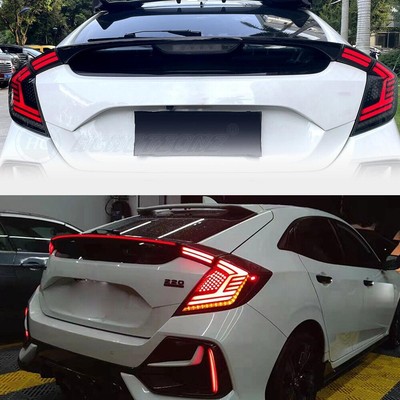 LED Tail Lights For Honda Civic Hatchback 2017-2021 FK7 FK8 Sequential Smoked