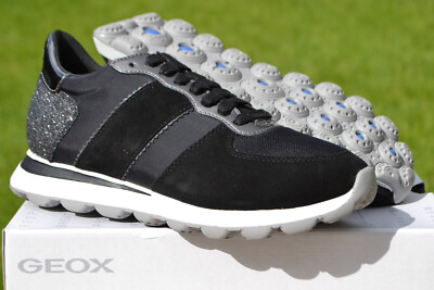 Geox Damen Sneaker neu mit Karton D SPHERICA D26F4A schwarz/gun metal UK 7/40 UVP 110£