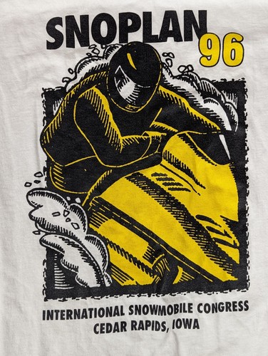 Camiseta de colección años 90 Ski-Doo moto de nieve SNOPLAN 96 XL Cedar Rapids Iowa Usada en excelente condición - Imagen 2 de 7