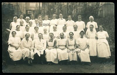 Nursing Staff 1930s - Doctor Nurse Clinic Hospital Photo Postcard 14x9cm