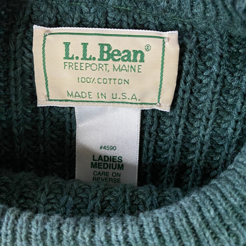 VTG L.L. Bean Sweater Womens M Fisherman Chunky Knit Made in USA Freeport Maine - Picture 2 of 8