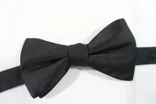 ALFANI SATEEN STAIN FEEL ADJUSTABLE NECK BLACK BOW TIE MENS NEW