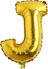 16" Inch Single Gold Alphabet Letter Number Balloons Aluminum Hanging Foil Film