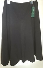 Lauren Ralph Lauren Black Wool Panel Skirt 96 Wool 4 Elastane Size 10