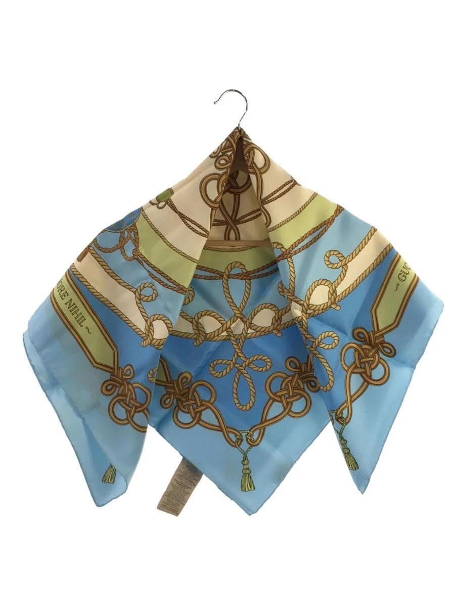 Echarpe femme GUCCI 703096 soie bleue motif complet 3G001 occasion