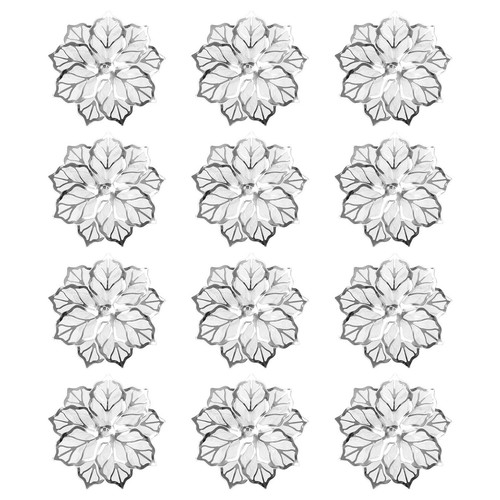 12PCS Napkin Ring w/ Hollow Out Flower Napkin Holder Adornmen Stainless Steel UE - Picture 13 of 15