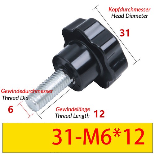 M4 M6 M8 M10 M12 Sternschraube Sterngriffschraube Griff Schraube Rändelschrauben - Bild 19 von 84