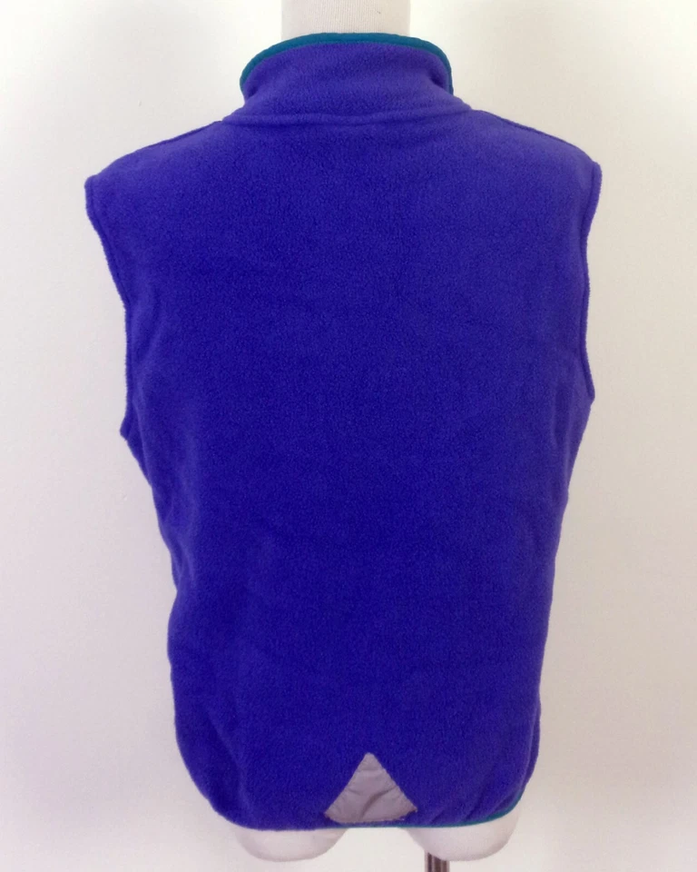 Chaqueta Chaleco Vellón Azul/Verde azulado Hecho en EE. UU. De Colección Años 80 90 Cremallera Completa Niños L Foto 4 de 4