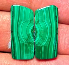 Natural Malachite Fancy Shape Pair 32.95 Cts Loose Gemstone Cabochon J 9202