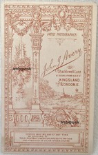 CDV HÜBSCHER MANN VON JOHN AVERY KINGSLAND LONDON ANTIKES FOTO BILD RÜCKSEITE