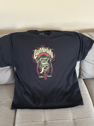 Fast N Loud Discovery Tv Show Gas Monkey Garage Dallas Texas 2X Shirt Hot Rod