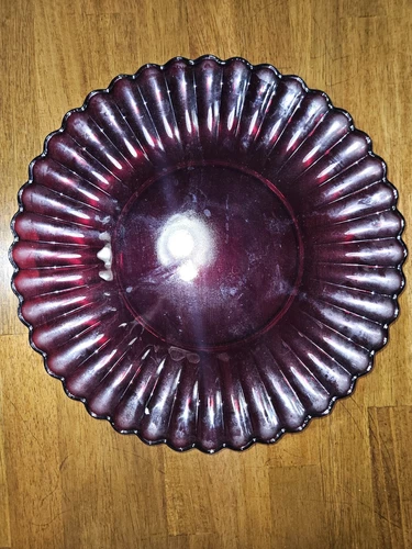 Vintage Classic Royal Ruby Red Rachel Ribbed Platter