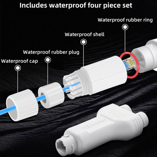 100mbps 1 in 2 out POE Repeater W/3set Waterproof Parts IEEE802.3af/at - Picture 6 of 13
