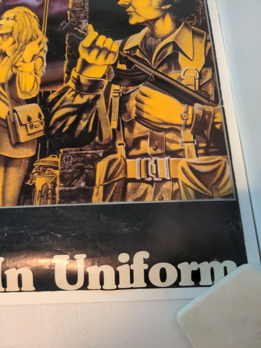 Vintage Original 1980s Iron Maiden Women In Uniform Poster Music