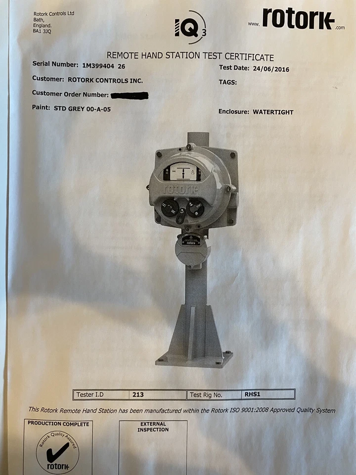 Rotork IQ3 Remote Hand Station  - Image 4 of 4