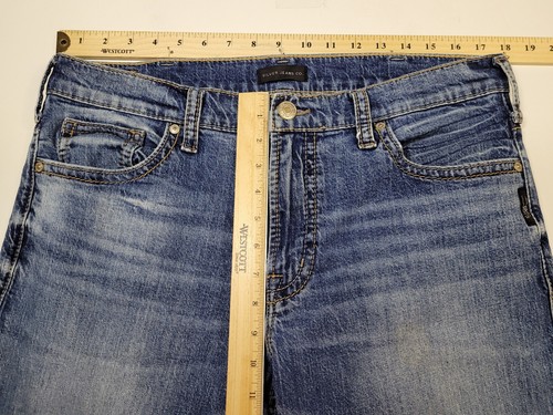 Silver Jeans Mens tag 34x32 Eddie Blue Denim Casual Western Pants - Picture 6 of 8