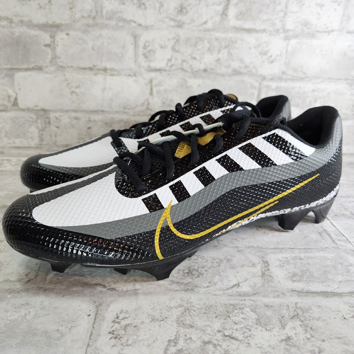 Nike Vapor Edge Speed 360 Black Metallic Gold Cleats DQ5110-002