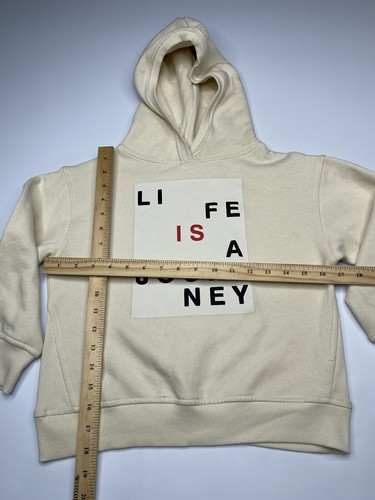 Zara Kids Unisex Tan Life Is A Journey Graphics Hoodie Pullover Sweatshirt Sz 8 - Picture 4 of 8