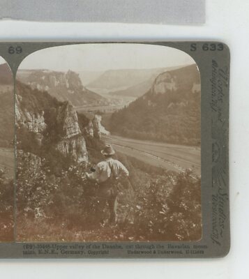 Upper Valley of Danube Bavarian Mountains Germany Underwood Stereoview