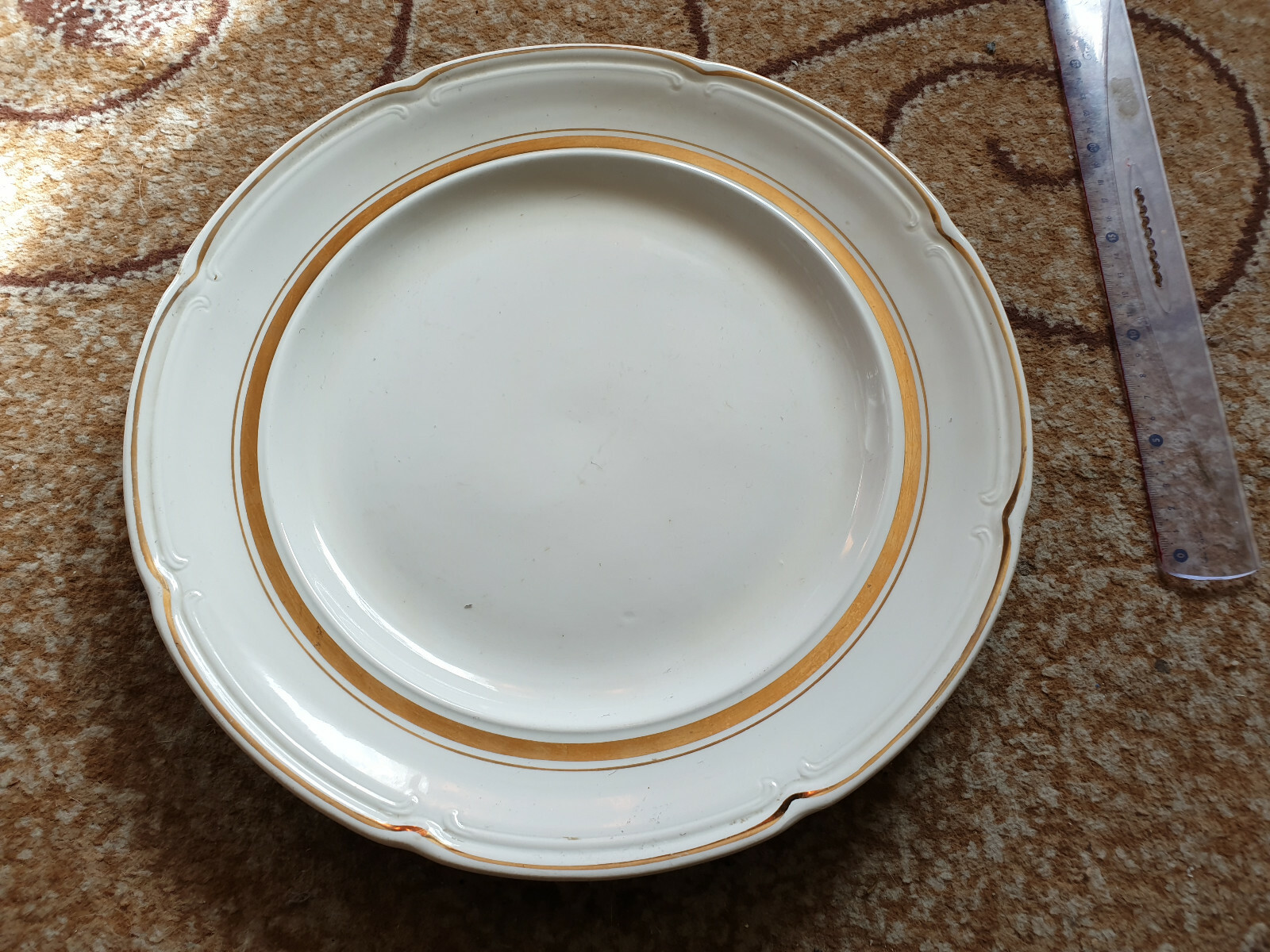 Antique Russia USSR ZIK Large plate Russian Decor collectible godplated gilded