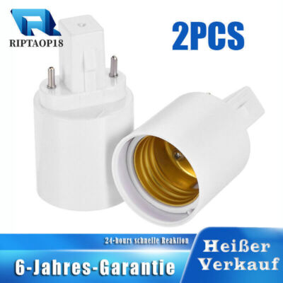 2PCS Lampenfassung Adapter G23 auf E26 E27 Steckdose Lampensockel Konverter Weiß