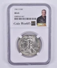 1941-D Walking Liberty Half Dollar 50c MS65 NGC Miles Standish Label