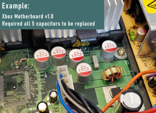 ALL Original XBOX V1.0 V1.2 V 1.3 - V1.5 V1.6 Motherboard Capacitor Upgrade kit - Picture 3 of 4